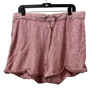 Per Se Pink Striped High Waist‎ Shorts